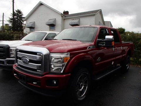 Ruby Red Metallic Ford F350 Super Duty Platinum Crew Cab 4x4.  Click to enlarge.