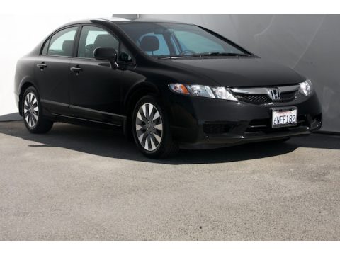 Crystal Black Pearl Honda Civic EX Sedan.  Click to enlarge.
