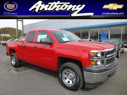 Victory Red Chevrolet Silverado 1500 WT Double Cab 4x4.  Click to enlarge.