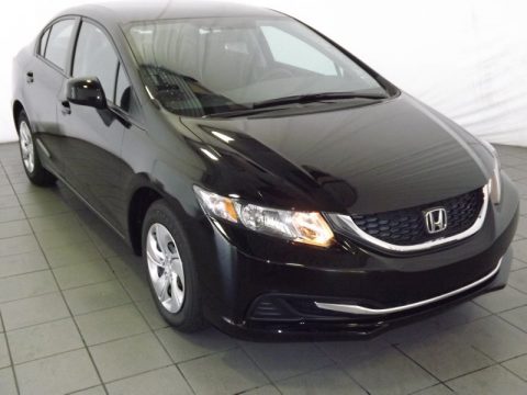 Crystal Black Pearl Honda Civic LX Sedan.  Click to enlarge.