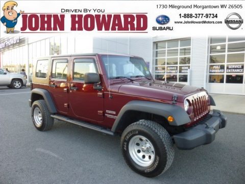 Red Rock Crystal Pearl Jeep Wrangler Unlimited Sport 4x4.  Click to enlarge.