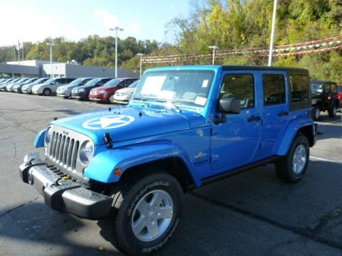 Hydro Blue Pearl Jeep Wrangler Unlimited Sport 4x4.  Click to enlarge.