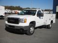 Front 3/4 View of 2014 GMC Sierra 3500HD Regular Cab Utility Truck #3