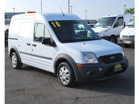 Frozen White Ford Transit Connect XL Cargo Van.  Click to enlarge.