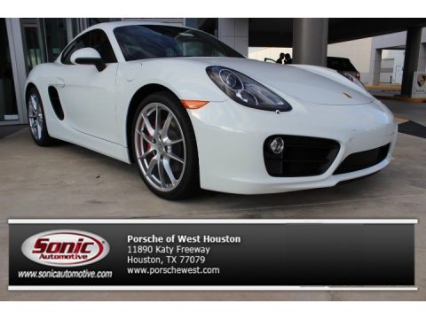 White Porsche Cayman S.  Click to enlarge.