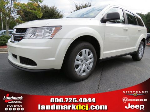 Pearl White Tri-Coat Dodge Journey Amercian Value Package.  Click to enlarge.