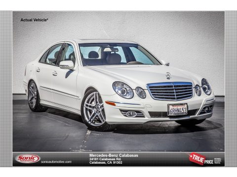 Arctic White Mercedes-Benz E 350 Sedan.  Click to enlarge.