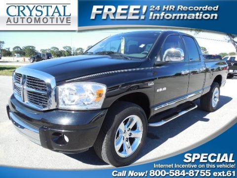Brilliant Black Crystal Pearl Dodge Ram 1500 Laramie Quad Cab 4x4.  Click to enlarge.