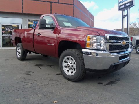 Deep Ruby Metallic Chevrolet Silverado 3500HD WT Regular Cab 4x4.  Click to enlarge.