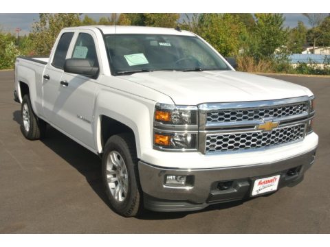Summit White Chevrolet Silverado 1500 LT Double Cab 4x4.  Click to enlarge.