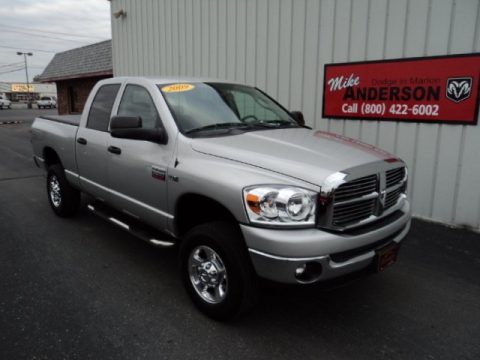 Bright Silver Metallic Dodge Ram 2500 Big Horn Edition Quad Cab 4x4.  Click to enlarge.