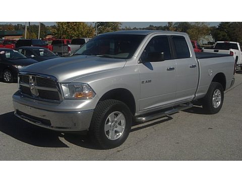 Bright Silver Metallic Dodge Ram 1500 SLT Quad Cab 4x4.  Click to enlarge.