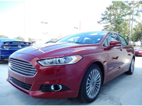 Ruby Red Ford Fusion Hybrid Titanium.  Click to enlarge.