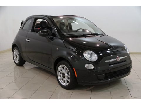 Nero (Black) Fiat 500 c cabrio Pop.  Click to enlarge.
