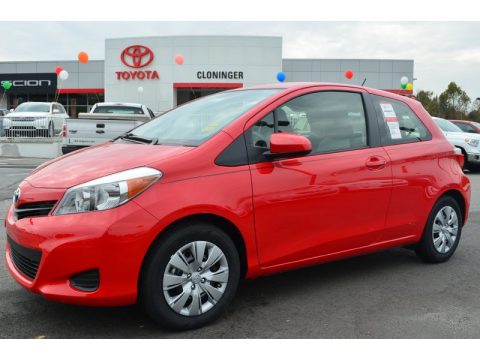 Absolutely Red Toyota Yaris L 3 Door.  Click to enlarge.