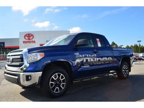 Blue Ribbon Metallic Toyota Tundra SR5 Double Cab 4x4.  Click to enlarge.