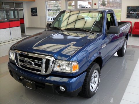 Vista Blue Metallic Ford Ranger XLT Regular Cab.  Click to enlarge.
