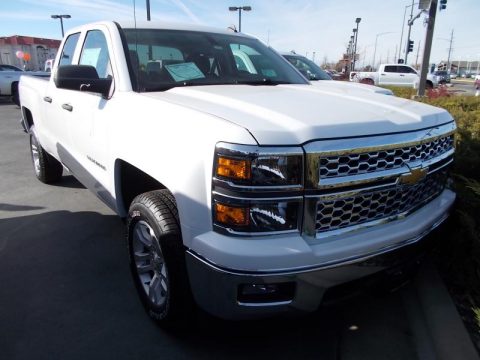 Summit White Chevrolet Silverado 1500 LT Double Cab 4x4.  Click to enlarge.