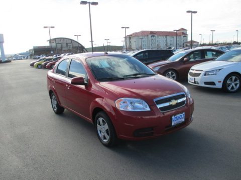 Sport Red Chevrolet Aveo LT Sedan.  Click to enlarge.