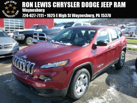 Deep Cherry Red Crystal Pearl Jeep Cherokee Sport.  Click to enlarge.