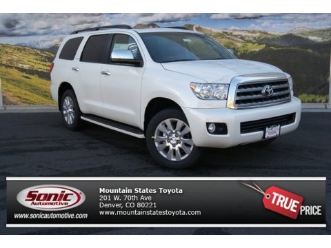 Blizzard Pearl White Toyota Sequoia Platinum 4x4.  Click to enlarge.