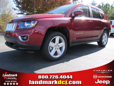 Deep Cherry Red Crystal Pearl Jeep Compass Latitude.  Click to enlarge.