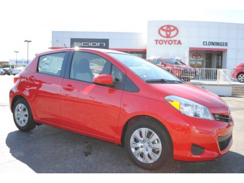 Absolutely Red Toyota Yaris L 3 Door.  Click to enlarge.