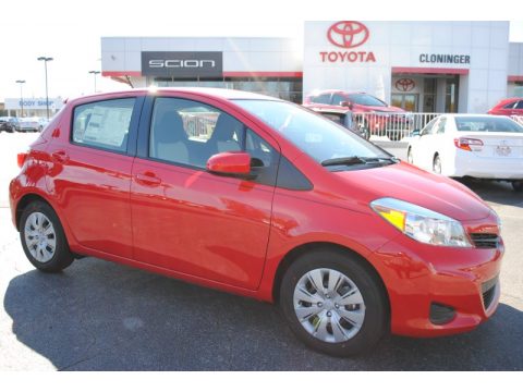 Absolutely Red Toyota Yaris L 5 Door.  Click to enlarge.