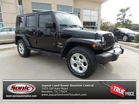 Black Jeep Wrangler Unlimited Sahara 4x4.  Click to enlarge.