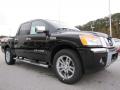 Front 3/4 View of 2014 Nissan Titan SL Heavy Metal Chrome Edition Crew Cab #7