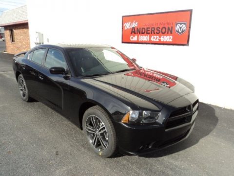 Pitch Black Dodge Charger SXT Plus AWD.  Click to enlarge.