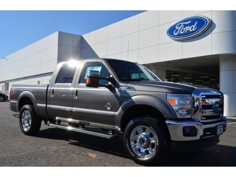 Sterling Gray Metallic Ford F250 Super Duty Lariat Crew Cab 4x4.  Click to enlarge.