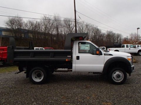 Oxford White Ford F450 Super Duty XL Regular Cab 4x4 Dump Truck.  Click to enlarge.