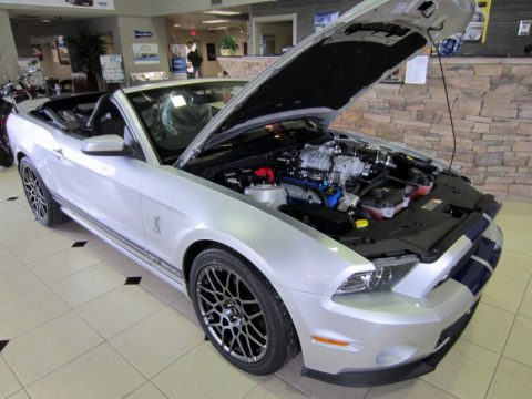 Ingot Silver Ford Mustang Shelby GT500 SVT Performance Package Convertible.  Click to enlarge.