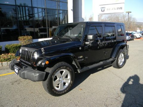 Black Jeep Wrangler Unlimited Sahara 4x4.  Click to enlarge.