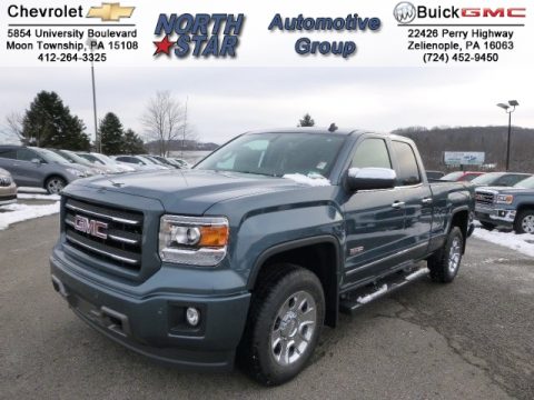 Stealth Gray Metallic GMC Sierra 1500 SLT Double Cab 4x4.  Click to enlarge.