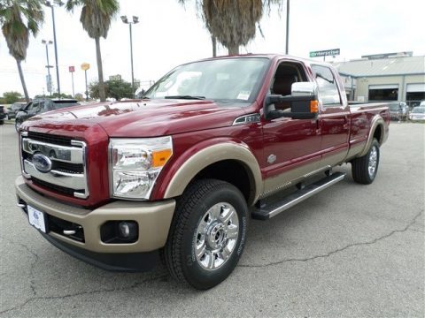 Ruby Red Metallic Ford F350 Super Duty King Ranch Crew Cab 4x4.  Click to enlarge.
