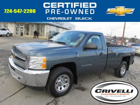 Blue Granite Metallic Chevrolet Silverado 1500 LS Regular Cab 4x4.  Click to enlarge.