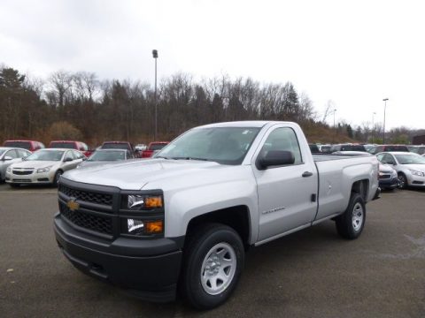 Silver Ice Metallic Chevrolet Silverado 1500 WT Regular Cab 4x4.  Click to enlarge.