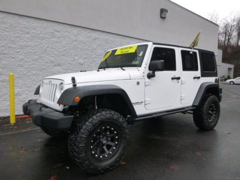 Bright White Jeep Wrangler Unlimited Sport 4x4.  Click to enlarge.