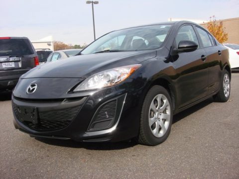 Black Mica Mazda MAZDA3 i Sport 4 Door.  Click to enlarge.