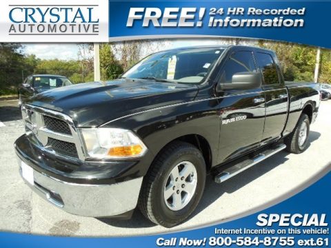 Brilliant Black Crystal Pearl Dodge Ram 1500 SLT Quad Cab.  Click to enlarge.