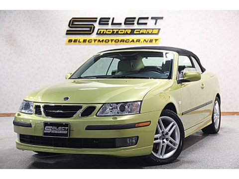 Lime Yellow Metallic Saab 9-3 2.0T Convertible.  Click to enlarge.