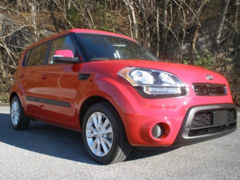 Molten Red Kia Soul +.  Click to enlarge.
