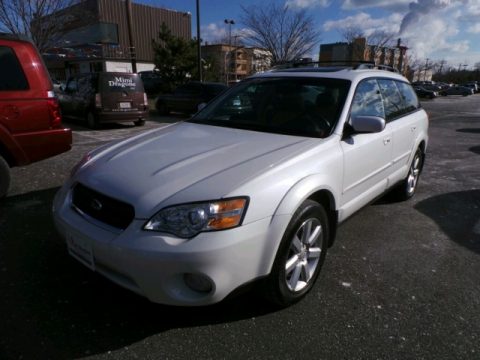 Satin White Pearl Subaru Outback 2.5i Limited Wagon.  Click to enlarge.