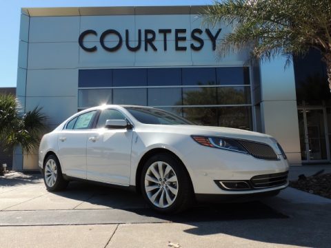 White Platinum Metallic Tri-coat Lincoln MKS FWD.  Click to enlarge.
