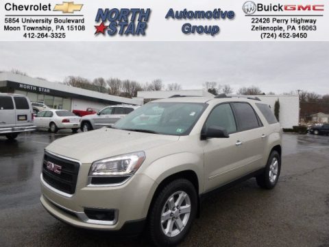 Champagne Silver Metallic GMC Acadia SLE AWD.  Click to enlarge.