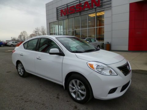 Fresh Powder White Nissan Versa 1.6 SL Sedan.  Click to enlarge.