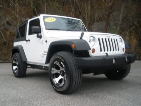 Bright White Jeep Wrangler Sport S 4x4.  Click to enlarge.