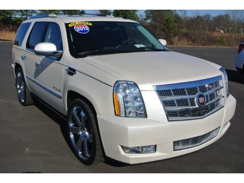 White Diamond Tricoat Cadillac Escalade Platinum AWD.  Click to enlarge.